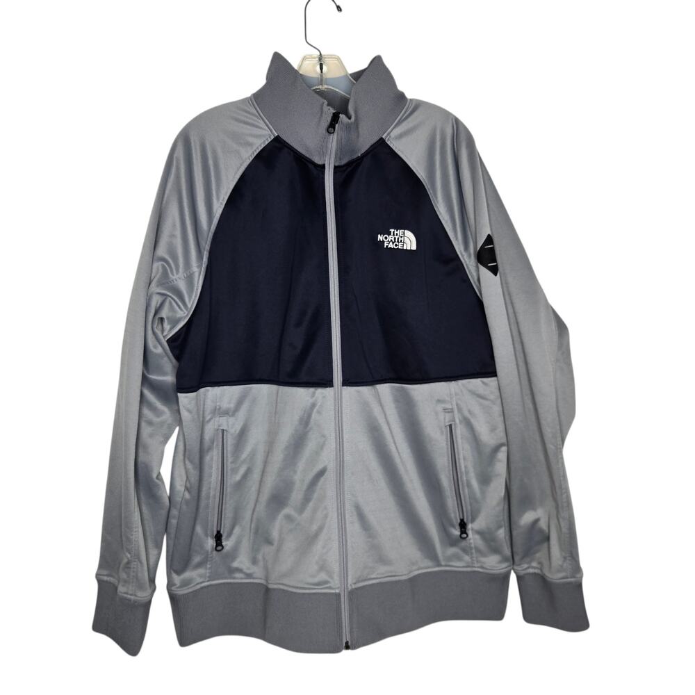 The North Face Men Track Jacket Full Zip Activewear Gray Zip Pockets XL